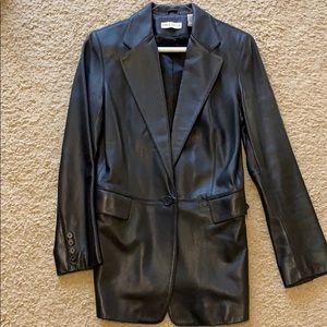 Black Leather Women’s Blazer - Size 6.